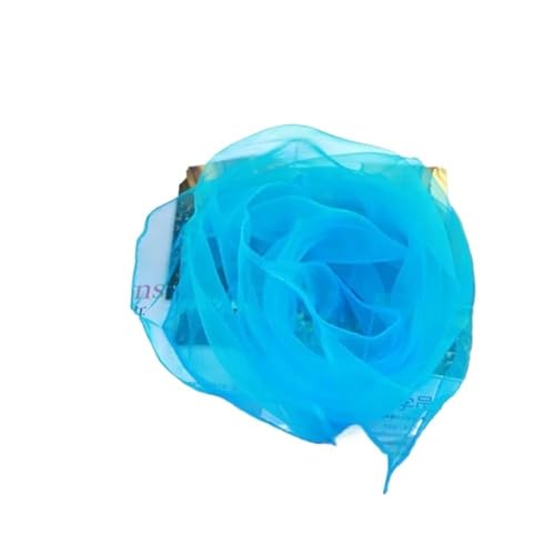 Bufanda de color sólido para mujer, gafas de sol, protección solar, toalla de playa, 60 x 60 cm, Azul cielo, Medium