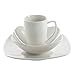 Gibson Home Amelia Court Porcelain Chip and Scratch Resistant Dinnerware set, Service for 4 (12pcs), White (Soft Square)