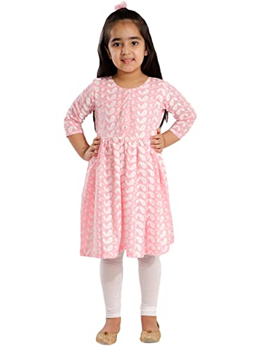 Image of VASTRAMAY Girls Cotton Kurta Set - Chikankari Embroidery EID Festival