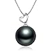 Produktbild Fashion Jewelry@ Pearl Tahiti Perle 10-11mm Runde Tahiti Perlenanhänger Halskette in 18 Karat Weiß Gold Herzform Schnalle Femme Mode Kette Schmuck Geschenk