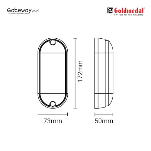 Image of Goldmedal Gatewaymini 10W LED Bulkhead Light-Ellipse Shape-CoolDaylight(6500K)|Suitable for Indoor & Outdoor Use|-Pack of 1