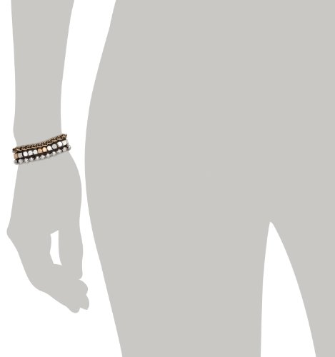 Lucky Brand "Royal Jewels" Two-Tone Mixed Two-Tone Faux Wrap Bracelet, 7" #TOP3