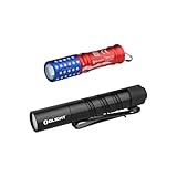 OLIGHT i3E EOS PMMA TIR Lens AAA EDC Flashlight Keychain Bundle with I3T 2 EOS 200 Lumens Compact Handheld Flash Lights