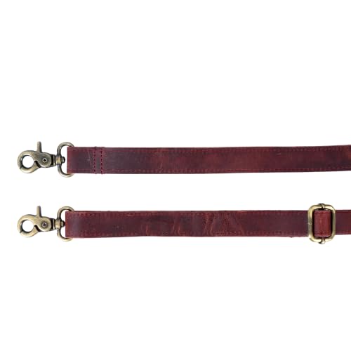 Image of Genuine Leather Purse Strap Replacement Adjustable 1 inch Wide ~ Womens Crossbody Handbag Laptop Bag Strap 28 inch-57 inch