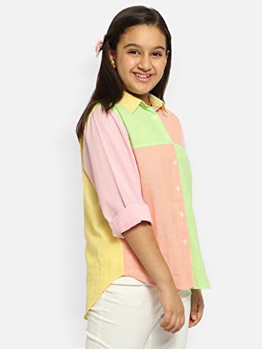 Image of Natilene Girl's Geometric Regular Fit Shirt