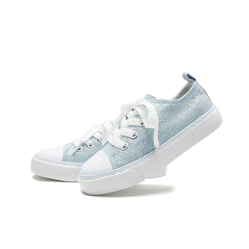 Toddler Canvas Sneakers for Boys & Girls - Breathable, Lightweight & Durable Lace-Up Shoes Non-Slip Rubber Sole, Classic School Style for Play & Casual Wear,Ages 2+