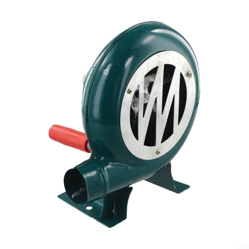 Soffiatore manuale a manovella per caminetti esterni, barbecue e campeggio, materiale in ferro con flusso d'aria efficiente per accelerazione del fuoco (120 W)