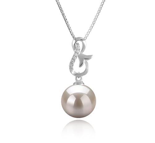 Hazel White 9-10mm AAAA Quality Freshwater 925 Sterling Silver Cultured Pearl Pendant For Women