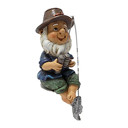 SHITOOMFE Statue de pêche au GNOME, Jardin pêcheur GNOME Figurine extérieure, drôle de Jardin de nouveauté de nouveauté, Jardin résine GNOME Statue xiaoao Jardin Ornements