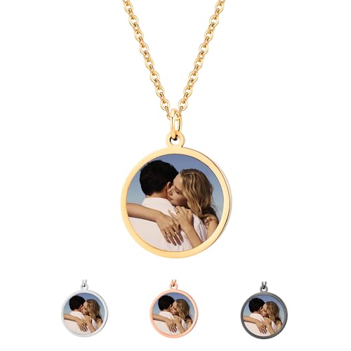 Collier photo personnalisé : pendentif mémoire cachée thermo-sensible