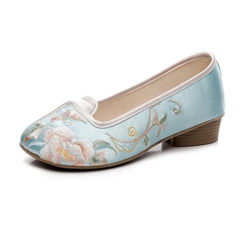 Chaussures en tissu Cheongsam plates anti-fatigue pour pieds sensibles