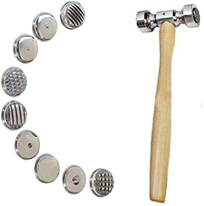 9 in 1 Texturing Hammer with 9 Interchangeable Heads in Different Patterns