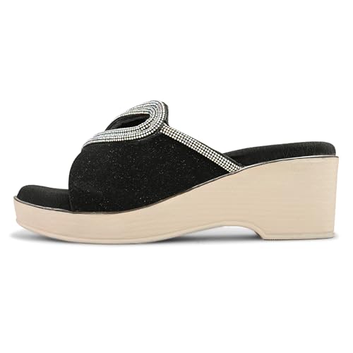 Image of Centrino Women's Wedge Heel Sandals | Stylish Slip-On Sandals for Ladies | Soft Cushioned Footbed for Comfort | Elegant & Trendy Design | Lightweight and Durable Fashion Footwear (9404)