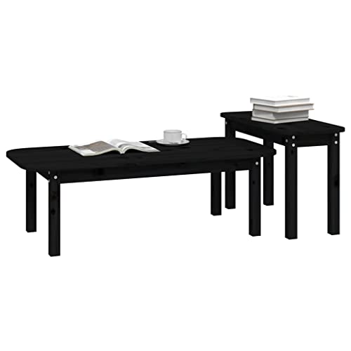 Table basse gigogne noir modulable pour optimiser un petit salon - 5