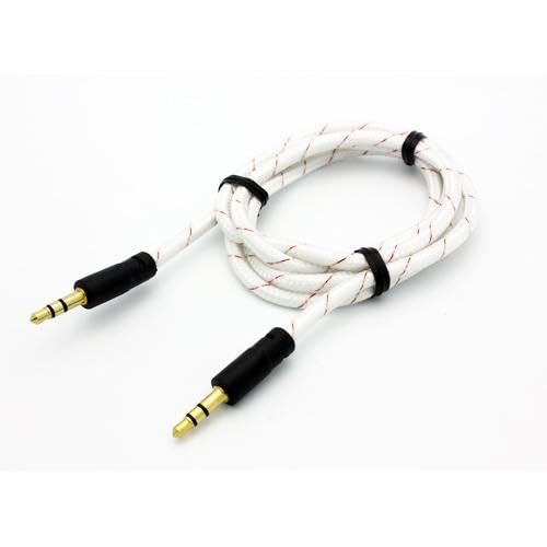 Cable Auxiliar 3.5mm Braided Blanco 1m miniatura 3