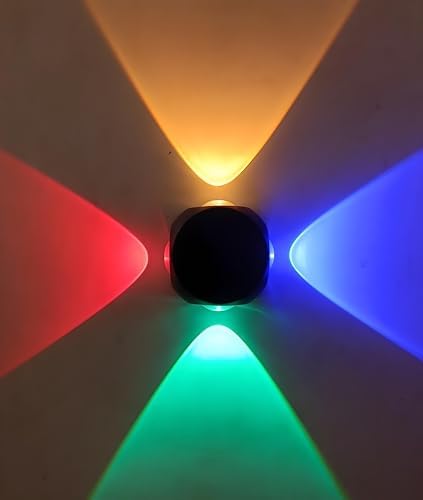 FILLISKA® Aluminium Led Indoor/Outdoor LED Wall Light, Ip-65 Rainproof & Shockproof Body (4 Way RGBY)