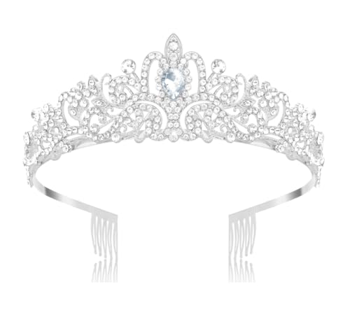 Crowns Tiaras for Women Birthday Wedding Bridal Tiara for Women Silver Crown Headbands Princess Queen Fairy Goddess Bride Crystal Crowns Prom Party Quinceanera Hair Accessories Halloween Tiaras Gifts