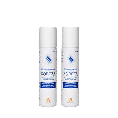Image of Soreze Spray Prevent Bedsores & Adult Diaper Rashes | Dermatologically Tested | Protect Skin from Friction & Moisture | Water Repellent, Non-Greasy | 60ml | Pack of 2