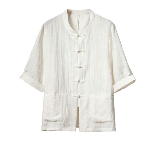 Chemise pour homme anti-transpiration en lin et coton ample