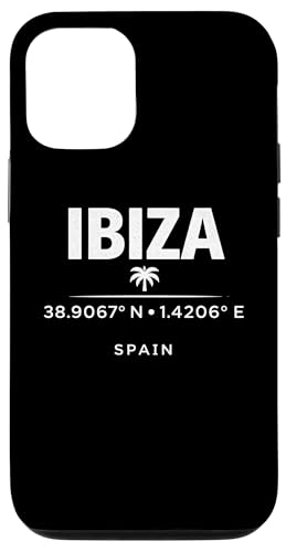 Ibiza Spain Coordinates Mediterranean Island Travel Design �X�}�z�P�[�X iPhone 12/12 Pro �p
