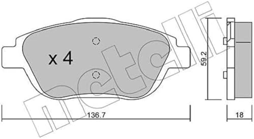 Metelligroup 22-0852-0 - Made In Italy - Pastiglie Freno