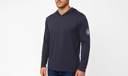 Spyder Mens Crew Neck Long Sleeve Hooded Undershirts/Ultra Soft Stretch Sports T-Shirt Dryfit Athletic Running Workout Shirt4