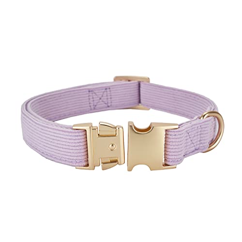 YUDOTE Hundehalsband und Leine Set Klein, Weiche Reizfreie Cord-Halsband-Leine Passende Combo für Den Täglichen Spaziergang, Lila
