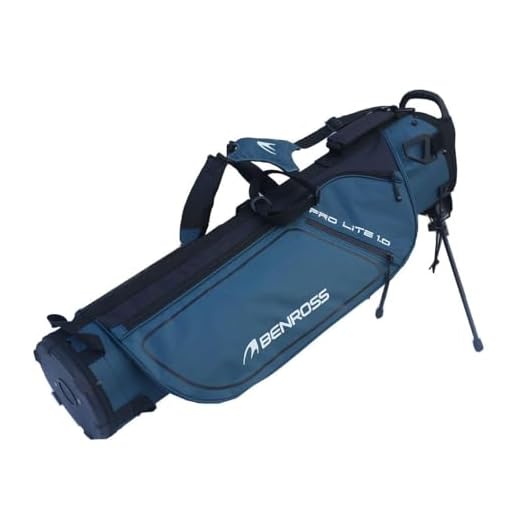 Benross By American Golf Pro Lite 1.0 Lightweight Golf Pencil Bag with Mini Stand – 4-Way Dividers, 3 Pockets & Dual Straps – Compact Golf Stand Bag, Teal/Black