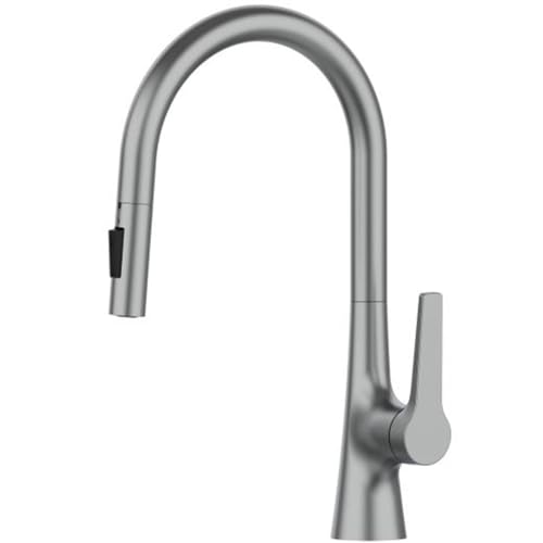 Robinet de cuisine extractible gris anthracite mitigeur monotrou eau chaude froide