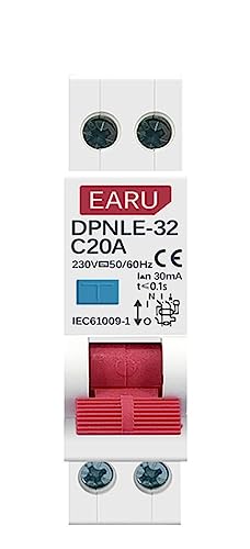 Disjoncteur différentiel 20A 1P+N 6KA protection fuite et surintensité