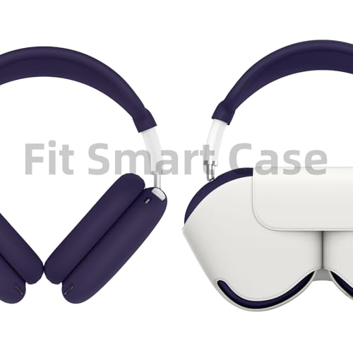 Silicone Case Cover for AirPods Max,Ear Pad Case Cover/Ear Cups Cover/Headband Cover for AirPods Max Headphones,Accessories Soft Silicone Protector for Apple AirPods Max New USB-C (2024) (Deep Purple)