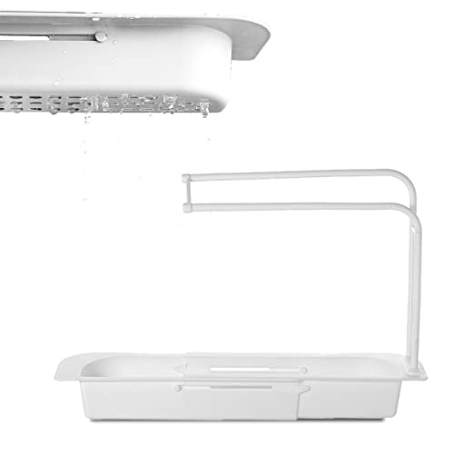 BFACCIA Soporte para Fregadero Telescópico Estante de Cesta de Drenaje de Almacenamiento Expandible Estante Telescópico para Fregadero de Cocina Cesta de Drenaje Extensible para Hogar y Cocina Cover