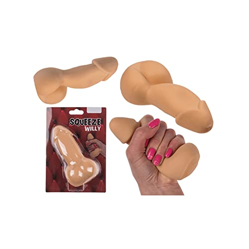 realistischer Antistress Penis zum Kneten - erotischer Scherzartikel für Junggesellenabschiede - Glied mit Hoden als Partygag für Karneval/Malle
