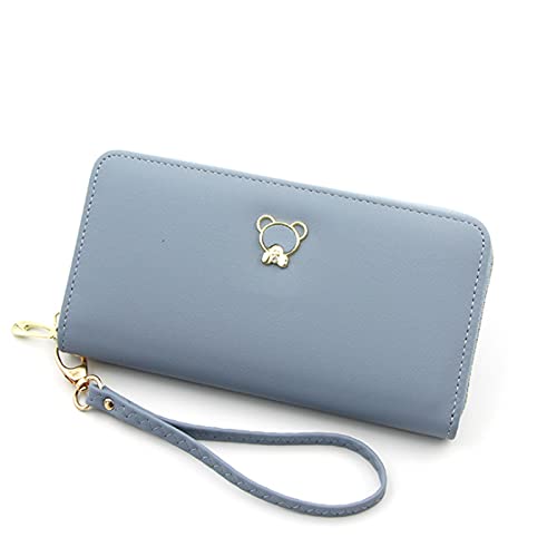 New Ladies Long Fashion Korean Wallet Zipper Bag Multi-Card Clutch Ladies Wallets (Black)4