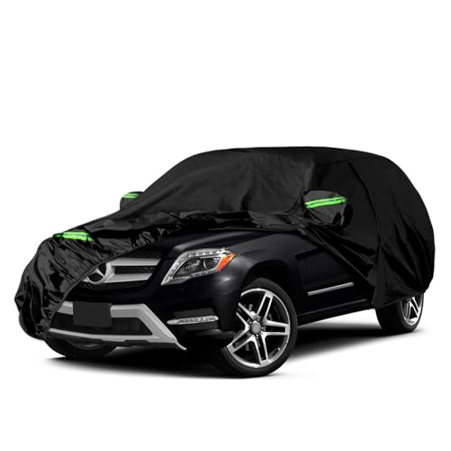 Image of Waterproof Car Covers Replace for 2010-2015 Mercedes Benz GLK 280 300 350, 6 Layers All Weather Car Cover with Zipper Door & Windproof Bands for Snow Rain Dust Hail Protection