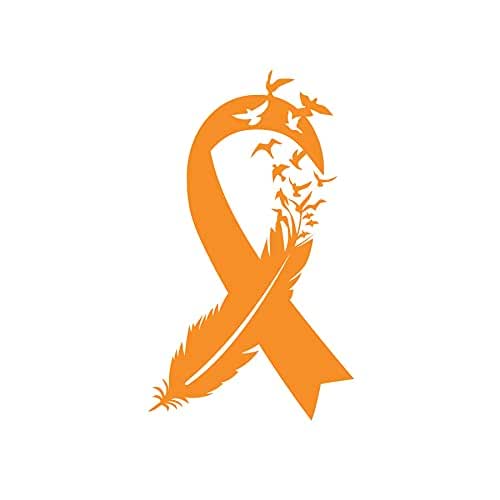 Awareness ribbon with feather and birds decal sticker, missing ...