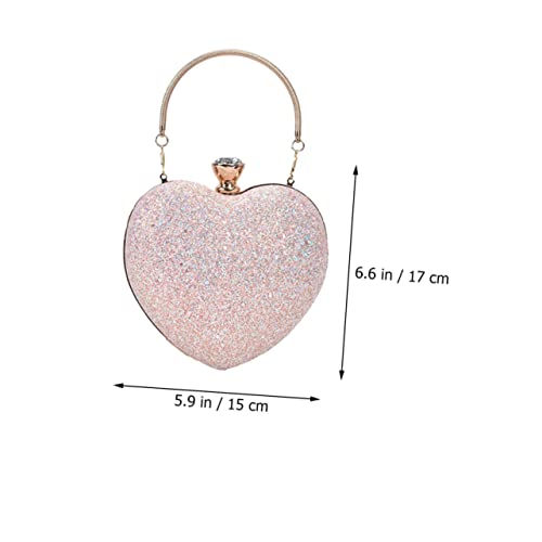 Pochette chic en métal et PU de haute qualité avec chaîne cœur
