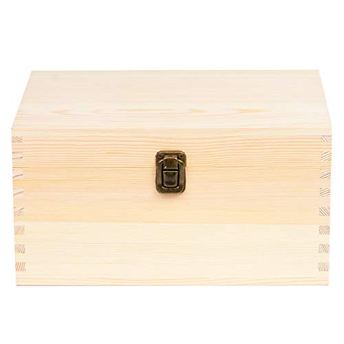 Extra Large Rectangle Unfinished Pine Wood Box Natural DIY Craft Stash