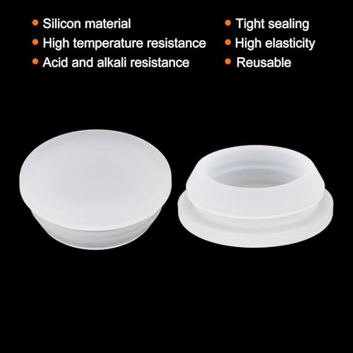 Image of MECCANIXITY 6pcs Silicone Snap in Locking Hole Plugs,20mm /0.8 Inch Mounting Diameter Narrow Groove Width 2mm Panel Seal Cover Round for Kitchen Bulkheads Waterproof Sealing Plugs Clear
