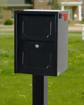dVault Weekend Away Vault DVJR0060 Locking Mailbox with Top Mount In Ground Post Included White