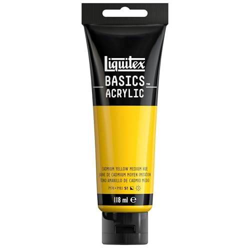 LIQUITEX Basics Acrylic Paint, Cadmium Yellow Medium Hue, 118 ml (Pack of 1)
