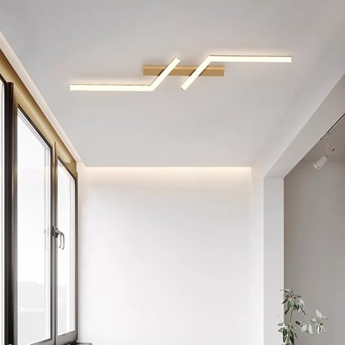 Luminaire plafonnier LED en aluminium doré et acrylique haut de gamme