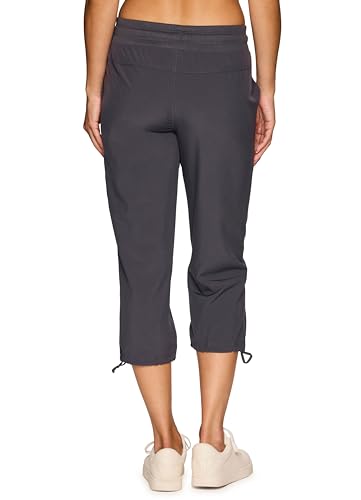 RBX Women's Lightweight Cargo Capri Pants with Pockets and Drawstring