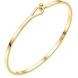 Amoina 18K Gold Plated Dainty Gold Bar Cuff