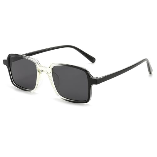 Lunettes de soleil rectangulaires pour homme femme monture carrée tendance voyage plein air noir