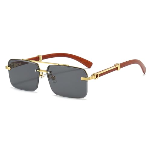 Image of Gleyemor Mens Sunglasses Fashion Rimless Rectangle Sunglasses Square Frameless Sunglasses for Men
