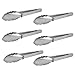 6 Pack 9" Stainless Steel Chef Food Serving Tongs Grilling BBQ Salad Buffet Utensil 6 Pieces By Adorox