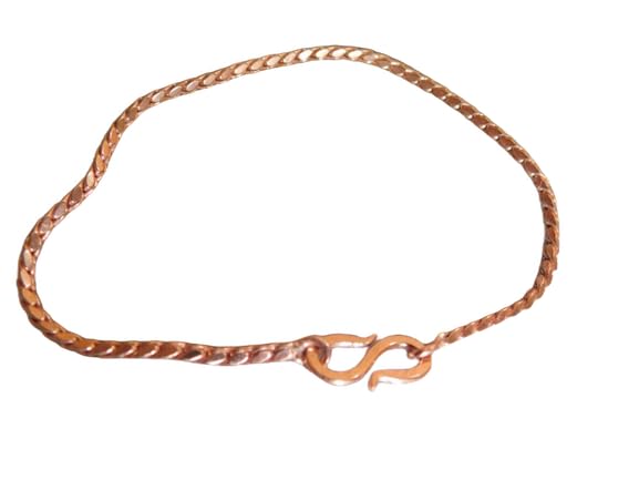 Generic Pure Copper Snake Chain Bracelet, 7.5 inch, Handmade in USA, Unisex Jewelry