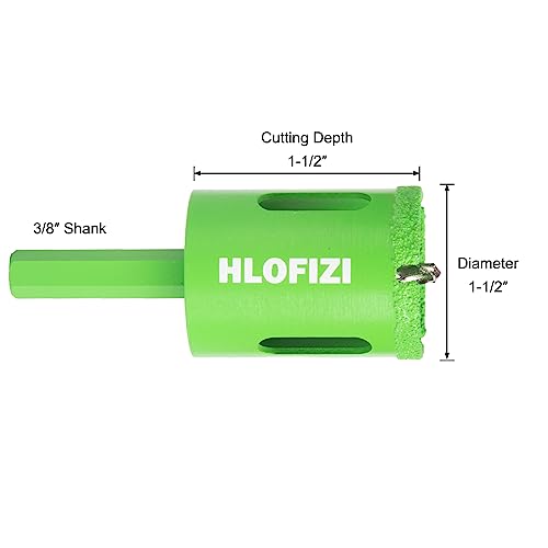 HLOFIZI 1-1/2\" Diamond Hole Saw Tile Hole Saw for Ceramic, Tile, Granite Countertop, Porcelain, Marble, with Guiding Drill Bit, Professional-Grade