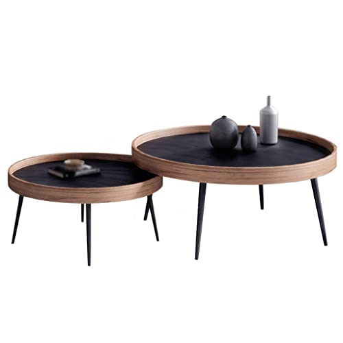 CLCulture Mesa de Centro de Madera Maciza para Sala de Estar, Muebles de balcón con Personalidad, Juego de Mesa esquinera Redonda